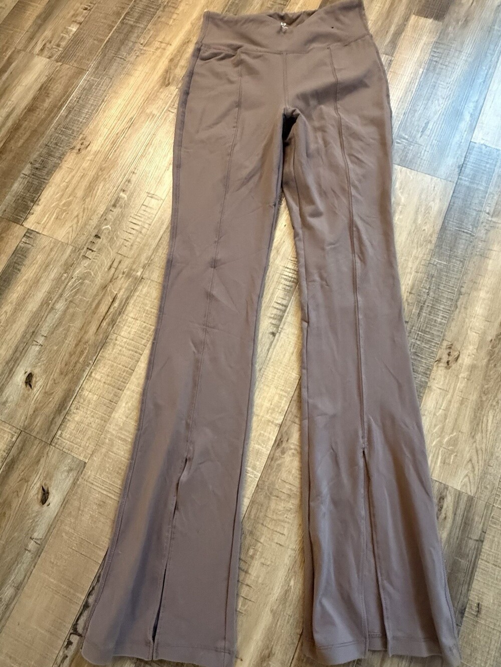 Cotton On Body Flared Leggings Split Leg Sz S Brown 32 Inseam